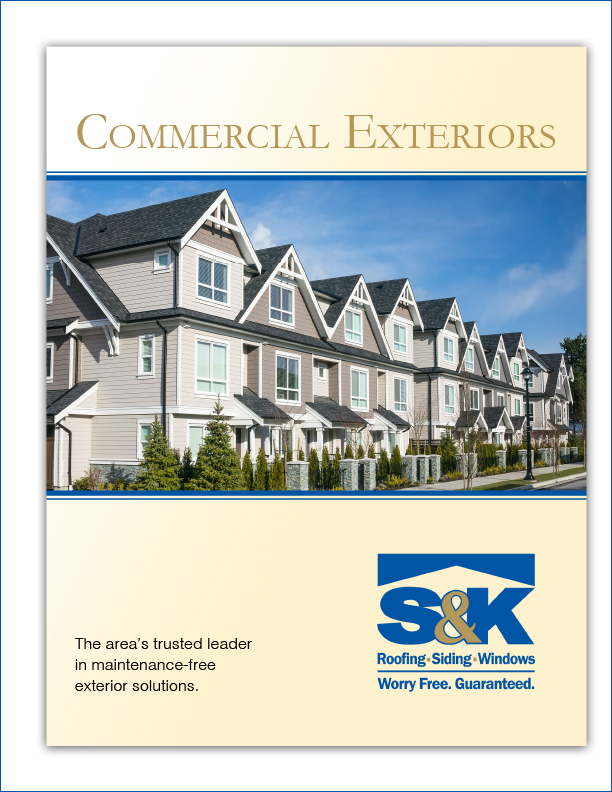 S&K Roofing commercial roofing packet for business clients, offering details on services and materials.
