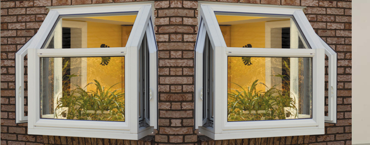 garden windows on a brick house